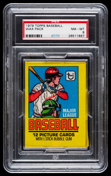 1979 Topps Baseball Unopened Wax Pack - Graded PSA NM-MT 8 - Ozzie Smith Rookie Card Year