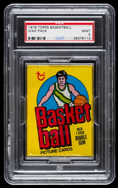 1978-79 Topps Basketball Unopened Wax Pack - Graded PSA MINT 9