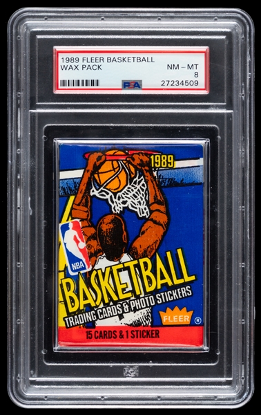 1989-90 Fleer Basketball Unopened Wax Pack - Graded PSA NM-MT 8