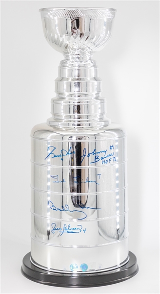 Huge Stanley Cup Replica Trophy Signed by HOFers Gordie Howe, Johnny Bower, Ted Lindsay, Jean Beliveau and Bobby Orr with COAs