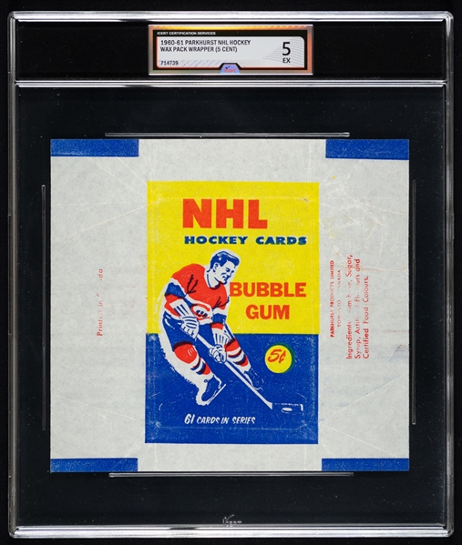 1960-61 Parkhurst Hockey Wrapper - Graded iCert EX 5