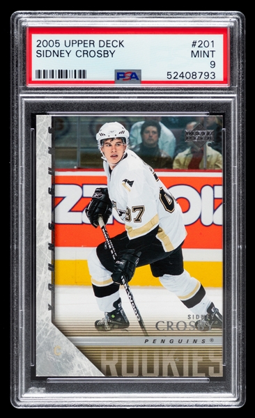 2005-06 Upper Deck Young Guns Hockey Card #201 Sidney Crosby Rookie - Graded PSA 9