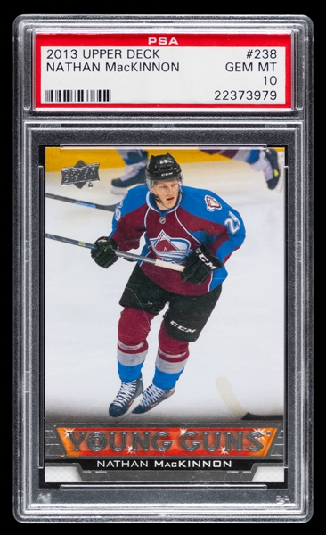 2013-14 Upper Deck Young Guns Hockey Card #238 Nathan MacKinnon Rookie - Graded PSA GEM MT 10