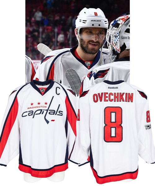 Alexander Ovechkins 2016-17 Washington Capitals "544th Goal" Game-Worn Captains Jersey with MeiGray LOA - NHL Centennial Patch! - Photo-Matched to His 544th NHL Goal Game Tying Maurice Richard!