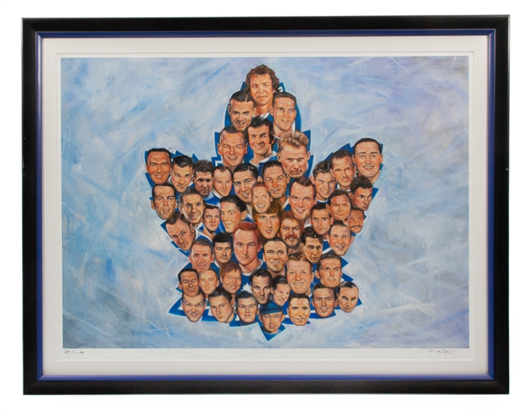 Toronto Maple Leafs "Hall of Fame Maple Leafs" Limited-Edition Artist Proof Framed Print on Canvas #1-100 by by Renowned Artist Gary McLaughlin