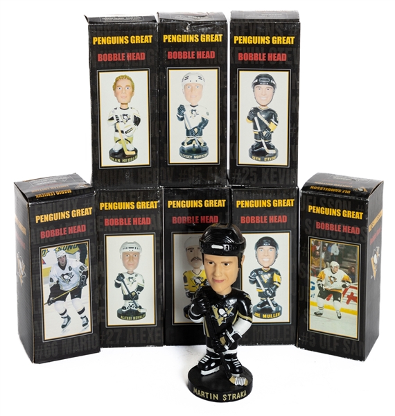 Pittsburgh Penguins Greats Pro Specialties Nodder / Bobble Head Doll Collection of 9 