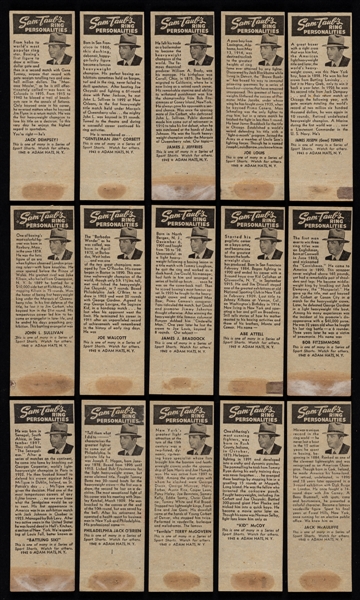 1942 Adam Hats Sam Taubs Ring Personalities Matchbooks Complete Set (30) Plus 1942 Home Laundry Matchbooks Washington Redskins Near Complete Set (19/20)