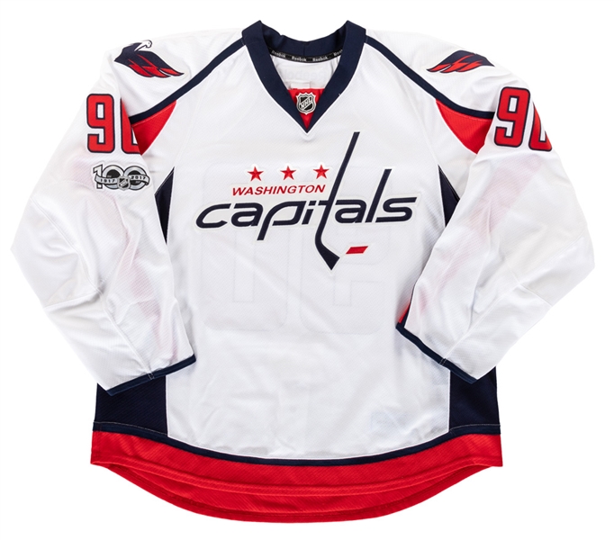 Marcus Johanssons 2016-17 Washington Capitals Game-Issued Playoffs Jersey with Team LOA - NHL Centennial Patch!