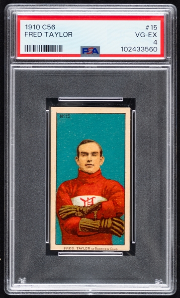 1910-11 Imperial Tobacco C56 Hockey Card #15 HOFer Fred "Cyclone" Taylor Rookie - Graded PSA 4