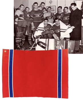 Rare 1947-48 Ayers Limited Fine Woolen Blanket Gifted To Montreal Canadiens Players (64" x 90")