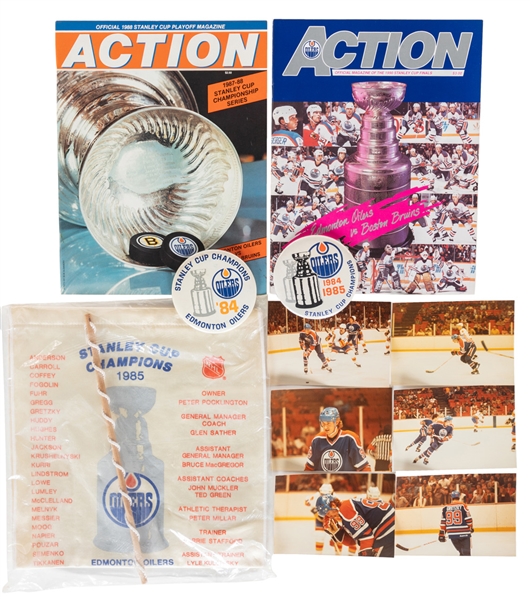 Edmonton Oilers 1980s Program, Photo and Postcard Collection of 175+ Including 1988 and 1990 Stanley Cup Finals Programs 
