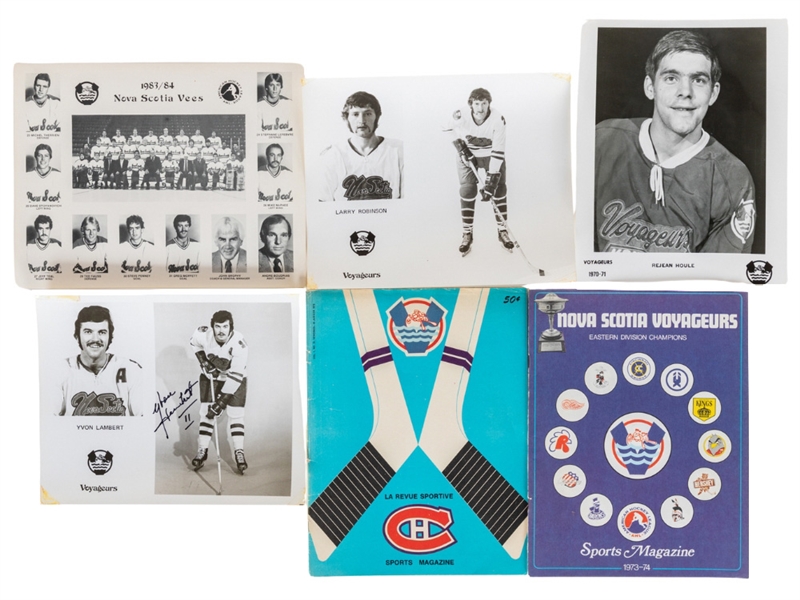 Montreal / Nova Scotia Voyageurs AHL 1970s/80s Program and Team-Issued Photo Collection of 100+ 