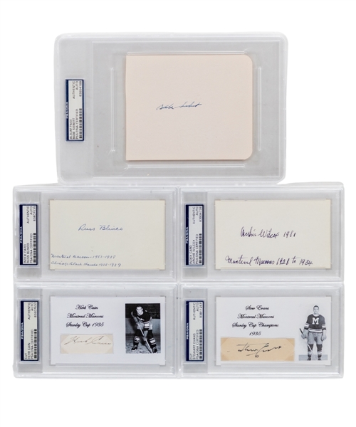 Montreal Maroons Autograph Collection (12) Including PSA/DNA Certified Autographs (7) Including Deceased HOFer Babe Siebert