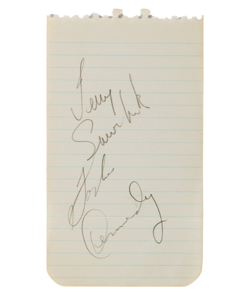 Deceased HOFer Terry Sawchuk Signed Booklet Page with JSA Auction LOA Plus Terry Sawchuk Lefty Wilson Replica Mask