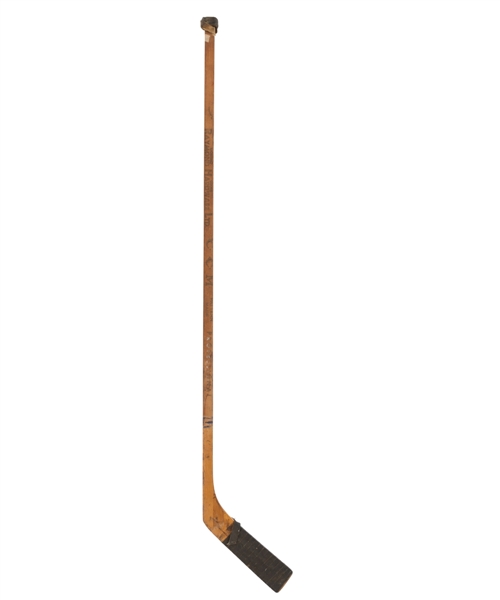 Claude Provosts Mid-1950s Montreal Canadiens Game-Used CCM Stick Plus "CCM Vintage" Custom Jersey with Inserted Signature Cut