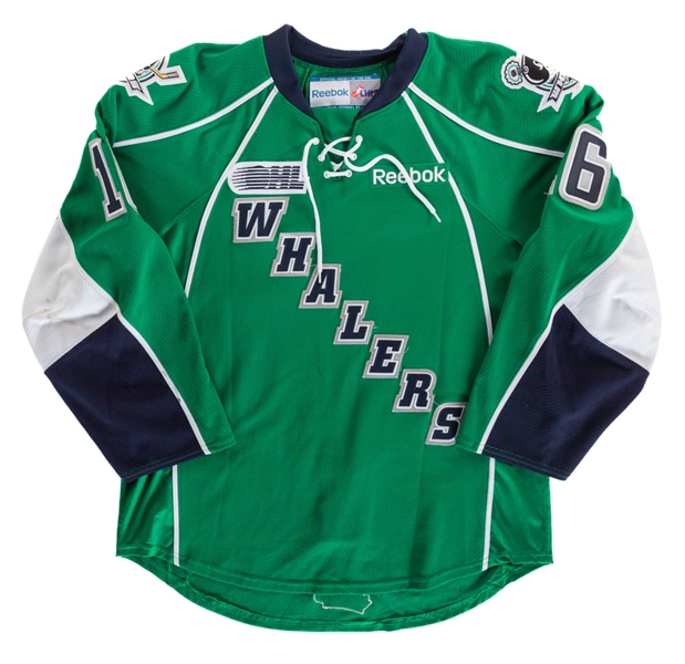 Garrett Meurs 2012-13 OHL Plymouth Whalers Game-Worn Third Jersey with Team LOA