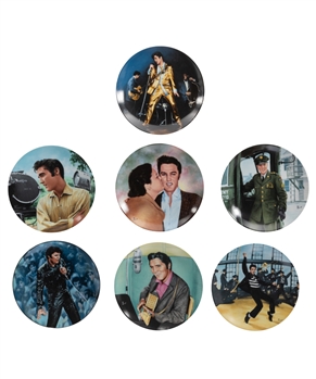 Elvis Presley "Looking at a Legend" Delphi Limited-Edition Fine China Plates (7) with COAs