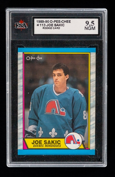 1989-90 O-Pee-Chee Hockey Card #113 HOFer Joe Sakic Rookie - Graded KSA 9.5