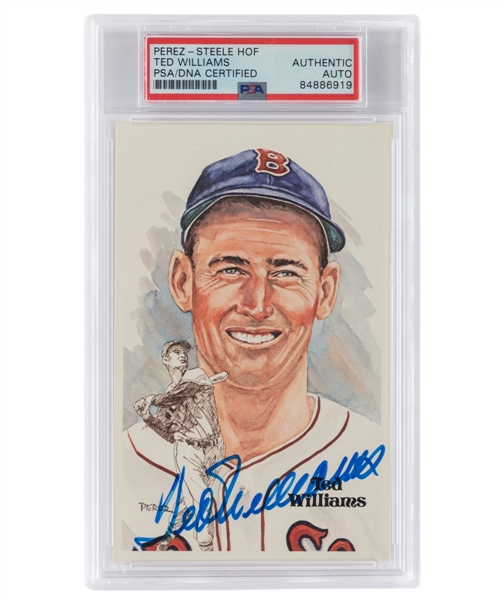 Deceased HOFer Ted Williams Signed 1981 Perez-Steele Hall of Fame Postcard - PSA/DNA Certified Authentic Autograph