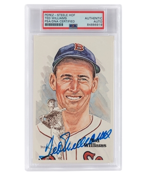 Deceased HOFer Ted Williams Signed 1981 Perez-Steele Hall of Fame Postcard - PSA/DNA Certified Authentic Autograph