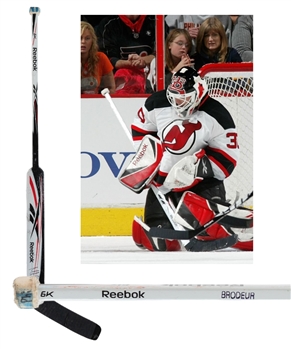 Martin Brodeurs 2008-09 New Jersey Devils Signed Reebok 6K Game-Used Stick - Photo-Matched!