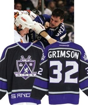 Stu Grimsons 2000-01 Los Angeles Kings Game-Worn Jersey with LOA 