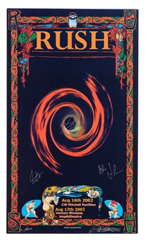 Canadian Rock Band Rush Band-Signed 2002 Vapor Trails Tour Poster with JSA LOA (13 1/2" x 23")