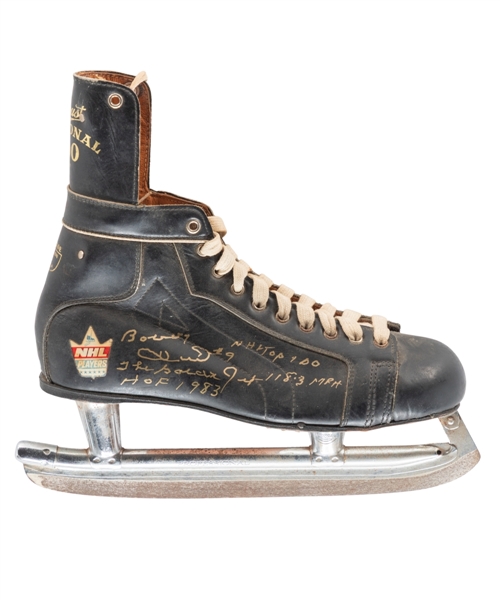 Bobby Hull Chicago Blackhawks Signed Vintage Daoust Skate with Multiple Annotations - JSA Authenticated