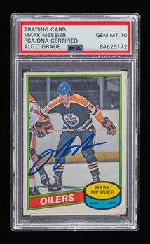 1980-81 O-Pee-Chee Hockey #289 HOFer Mark Messier Signed Rookie Card - PSA/DNA Certified Authentic Autograph Graded GEM MT 10