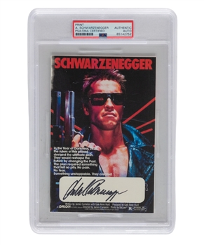 Arnold Schwarzenegger Signed Terminator Movie Poster Print (PSA/DNA Certified Authentic Autograph)