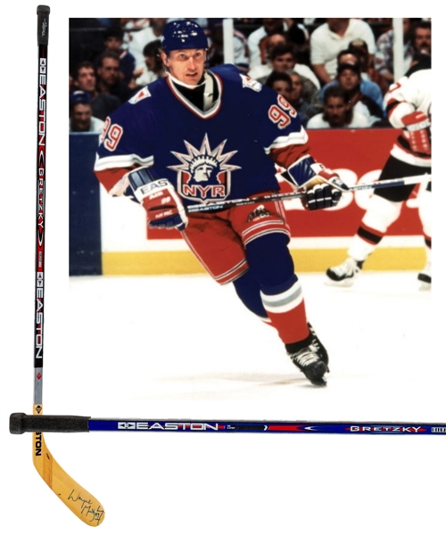 Wayne Gretzky’s 1996-97 New York Rangers Signed Easton Silver Tip Game-Used Stick with LOA (Lou Nolan Collection)