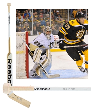 Marc-Andre Fleury’s 2011-12 Pittsburgh Penguins Signed Reebok 11K Game-Used Stick with LOA (Lou Nolan Collection) - Photo-Matched!