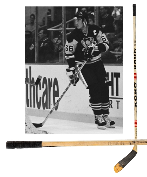 Mario Lemieux’s Late-1980’s Pittsburgh Penguins Signed Koho Game-Used Stick with LOA (Lou Nolan Collection)