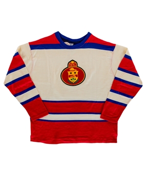 Deceased HOFer Jacques Plante Montreal Royals Ebbets Field Replica Jersey with Cut Signature