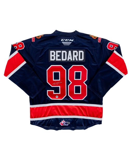Connor Bedard Signed Regina Pats Blue Jersey - AJ Sports COA