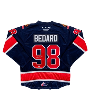 Connor Bedard Signed Regina Pats Blue Jersey - AJ Sports COA