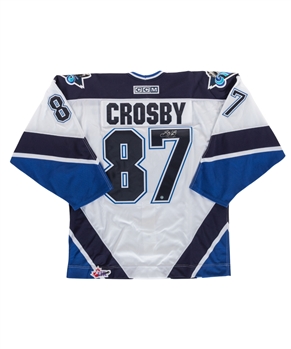 Sidney Crosby Signed Rimouski Oceanic White Jersey with Frameworth COA