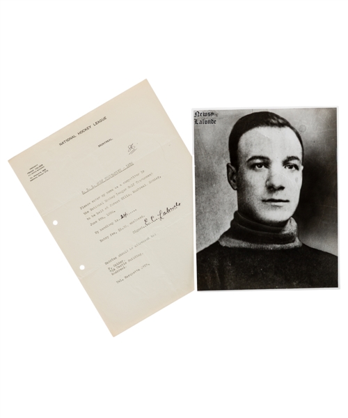 Deceased HOFer Edouard "Newsy" Lalonde Signed 1930 NHL Golf Tournament Entry Form with LOA