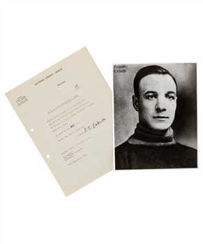 Deceased HOFer Edouard "Newsy" Lalonde Signed 1930 NHL Golf Tournament Entry Form with LOA