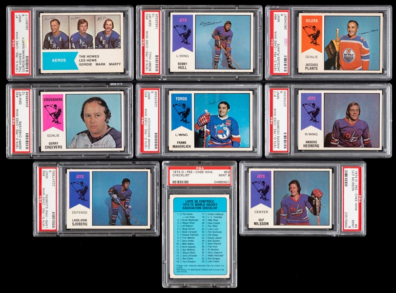 1974-75 O-Pee-Chee WHA Hockey Complete PSA-Graded 66-Card Set - 2nd Current Finest PSA Set with 9.42 Set Rating!