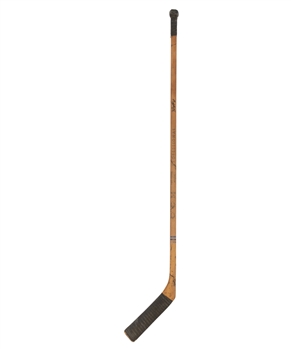 Phil Goyettes Mid-1950s Montreal Canadiens Signed Game-Used CCM Stick
