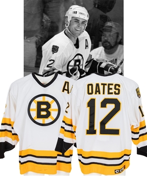 Adam Oates 1994-95 Boston Bruins Game-Worn Alternate Captains Jersey from His Personal Collection with His Signed LOA - Worn in Final Playoff Game Played at the Boston Garden!