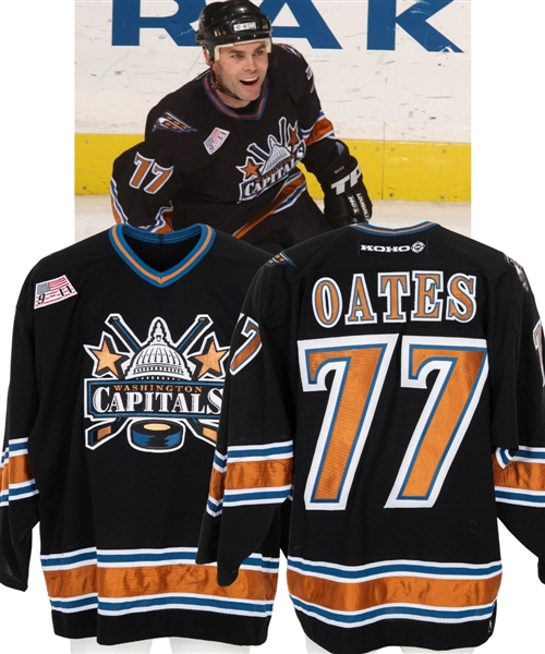 Adam Oates 2001-02 Washington Capitals Game-Worn Jersey from His Personal Collection with His Signed LOA - "9-11" Memorial Patch!