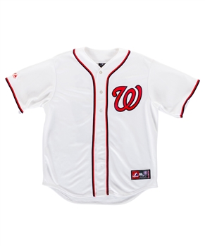 Adam Oates July 6th 2012 Washington Nationals First Pitch Worn Jersey from His Personal Collection with His Signed LOA - First Public Appearance as the New Capitals Head Coach