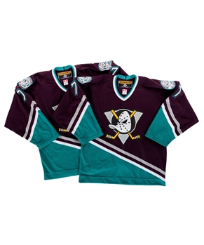 Adam Oates 2002-03 Anaheim Ducks Authentic On-Ice Replica Jerseys (2) from His Personal Collection with His Signed LOA 