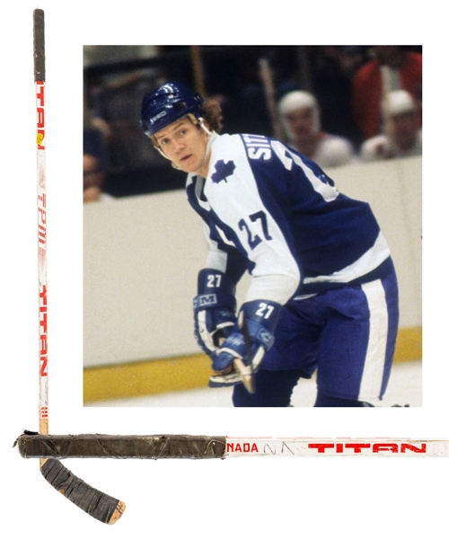 Darryl Sittlers 1979-80 Toronto Maple Leafs Signed Titan TPM Game-Used Stick with LOA - Attributed to 750th Career Point!