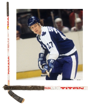 Darryl Sittlers 1979-80 Toronto Maple Leafs Signed Titan TPM Game-Used Stick with LOA - Attributed to 750th Career Point!