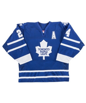 Bryan McCabes 2002-03 Toronto Maple Leafs Game-Worn Alternate Captains Jersey with MeiGray LOA