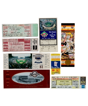 Major League Baseball Ballparks and Stadiums "Last Game Played" Full Ticket and Ticket Stub Collection of 8