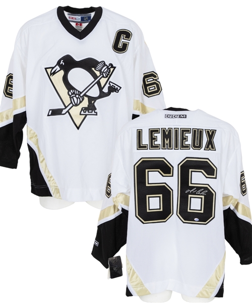 Mario Lemieux Early-2000s Pittsburgh Penguins Signed Captains Jersey with Reich COA
